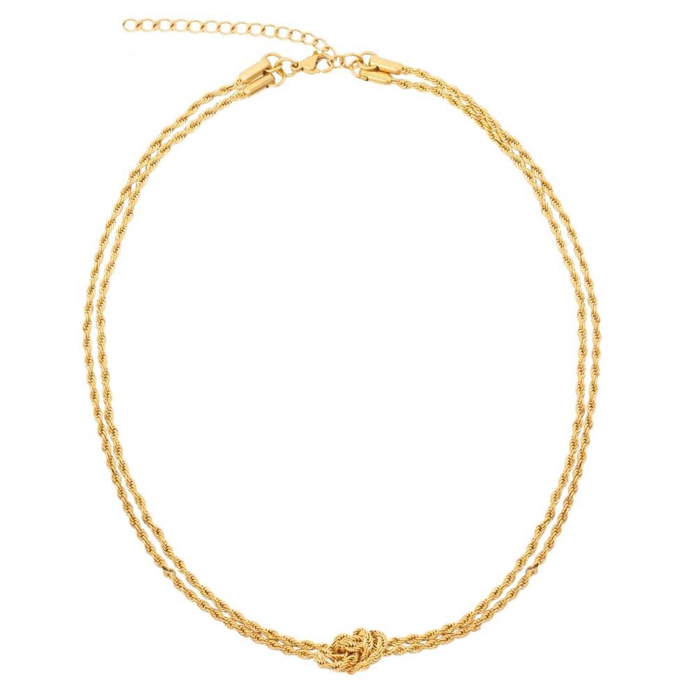 NEW ELLIE VAIL women's iggy rope chain knotted necklace in gold